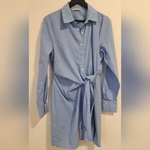 Abercrombie & Fitch Light Blue Pinstripe Shirt Dress